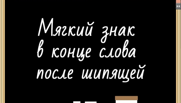 Мягкий знак в конце слова после шипящей